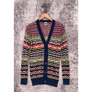 M Missoni Cardigan 38 / US 2 Womens Zig Zag Knit Button Front Sweater